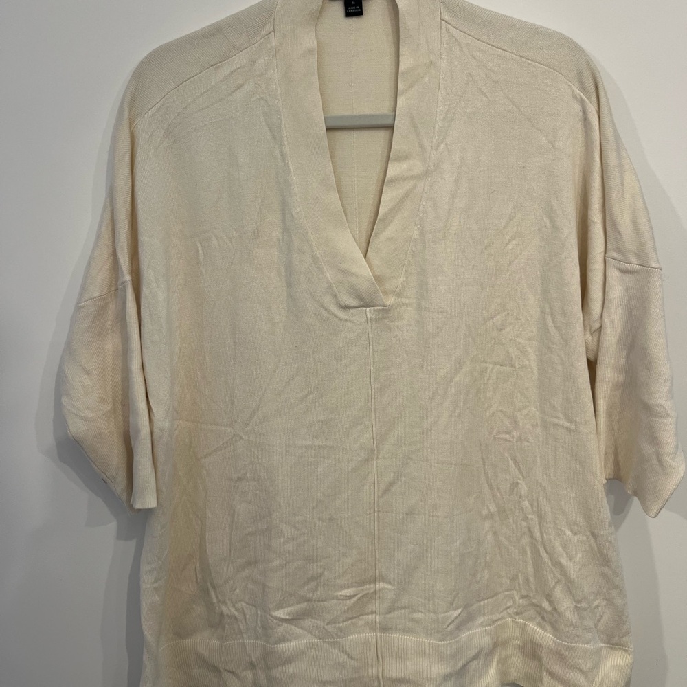 Ann Taylor Cream Knit Cardigan